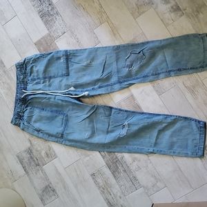 Aerie Size XS Distressed Medium Wash Jean Pants 100% Cotton